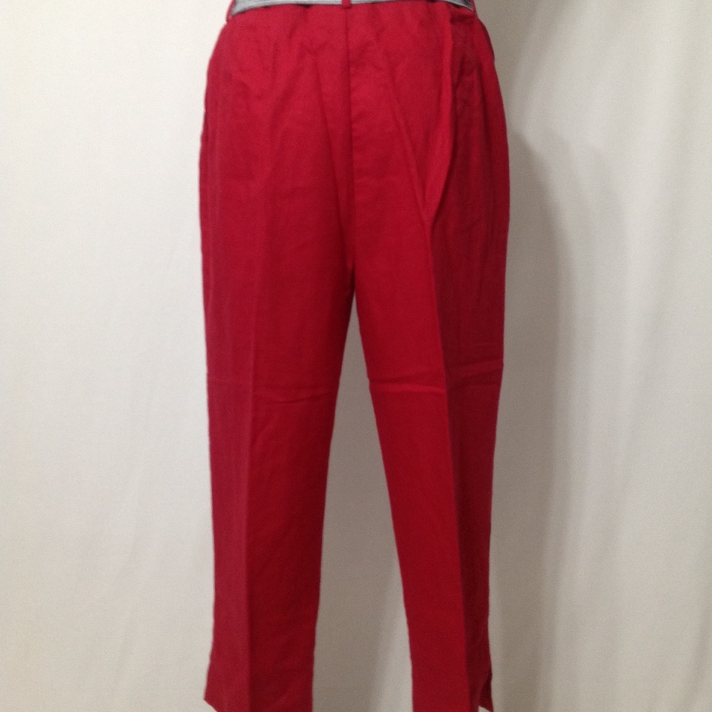 Norton McNaughton Red Capris with Striped Belt - Picture 8 of 8
